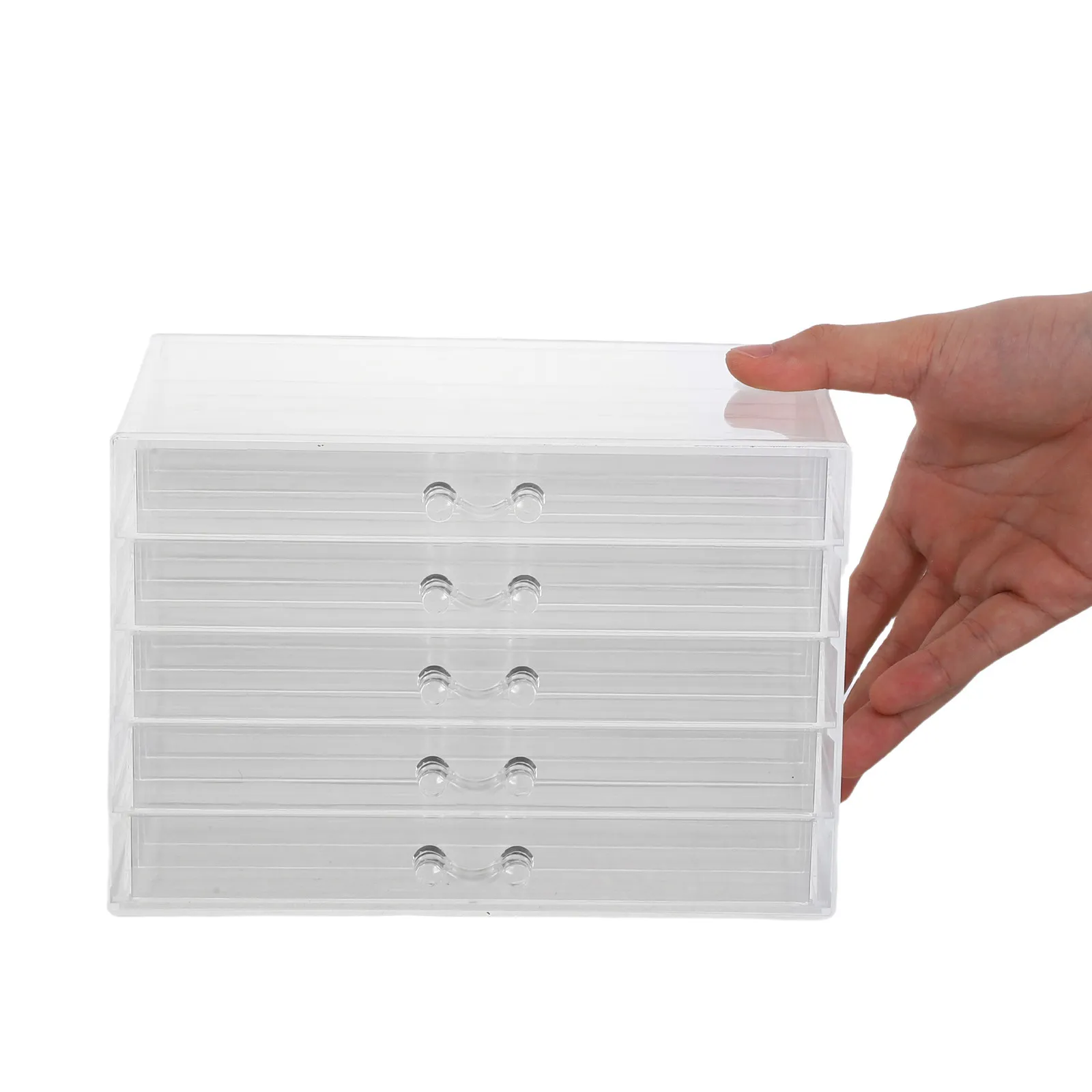 

Clear 5-Layer Necklace Storage Organizer Box Jewelry Holder Tray Drawer Display Case for Women Large Capacity Tangle-Free