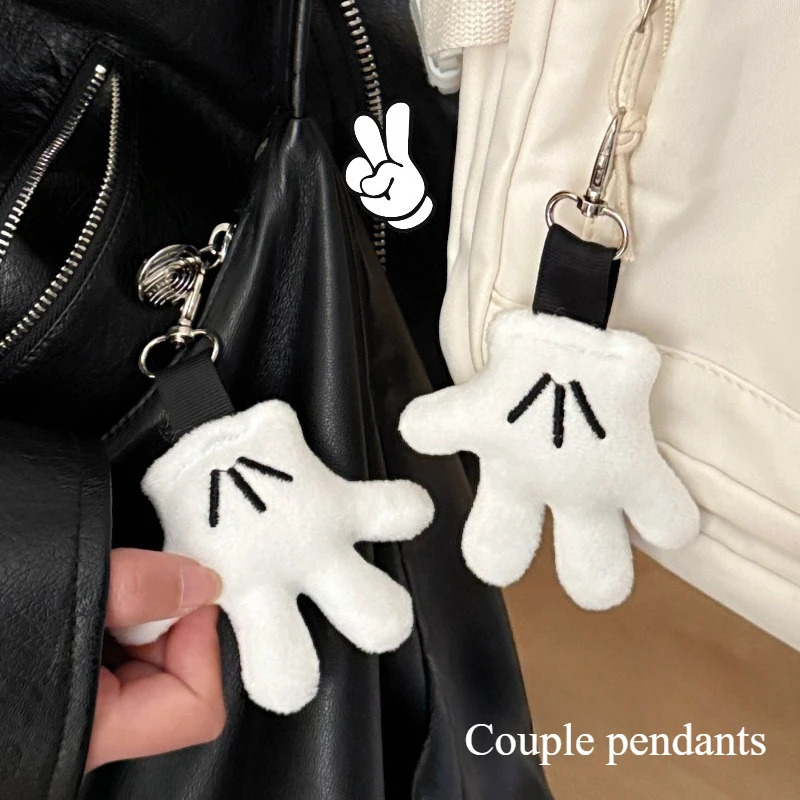 Creative and whimsical plush glove keyrings Adorable keychains for handbags Perfect little gifts for besties and couples