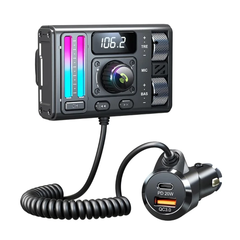 

AA60-Bluetooth-совместимый FM-передатчик для автомобиля PD20W QC3.0 USB-зарядка автомобильный адаптер MP3-плеер
