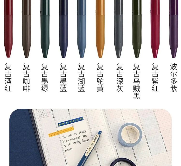 ZEBRA Retro Color Gel Pen JJ15 SARASA Push Color 0,5 mm Stifte zum Schreiben, 10 Farben, Kawaii, Schulbedarf, japanisches Schreibwaren – Detail 9