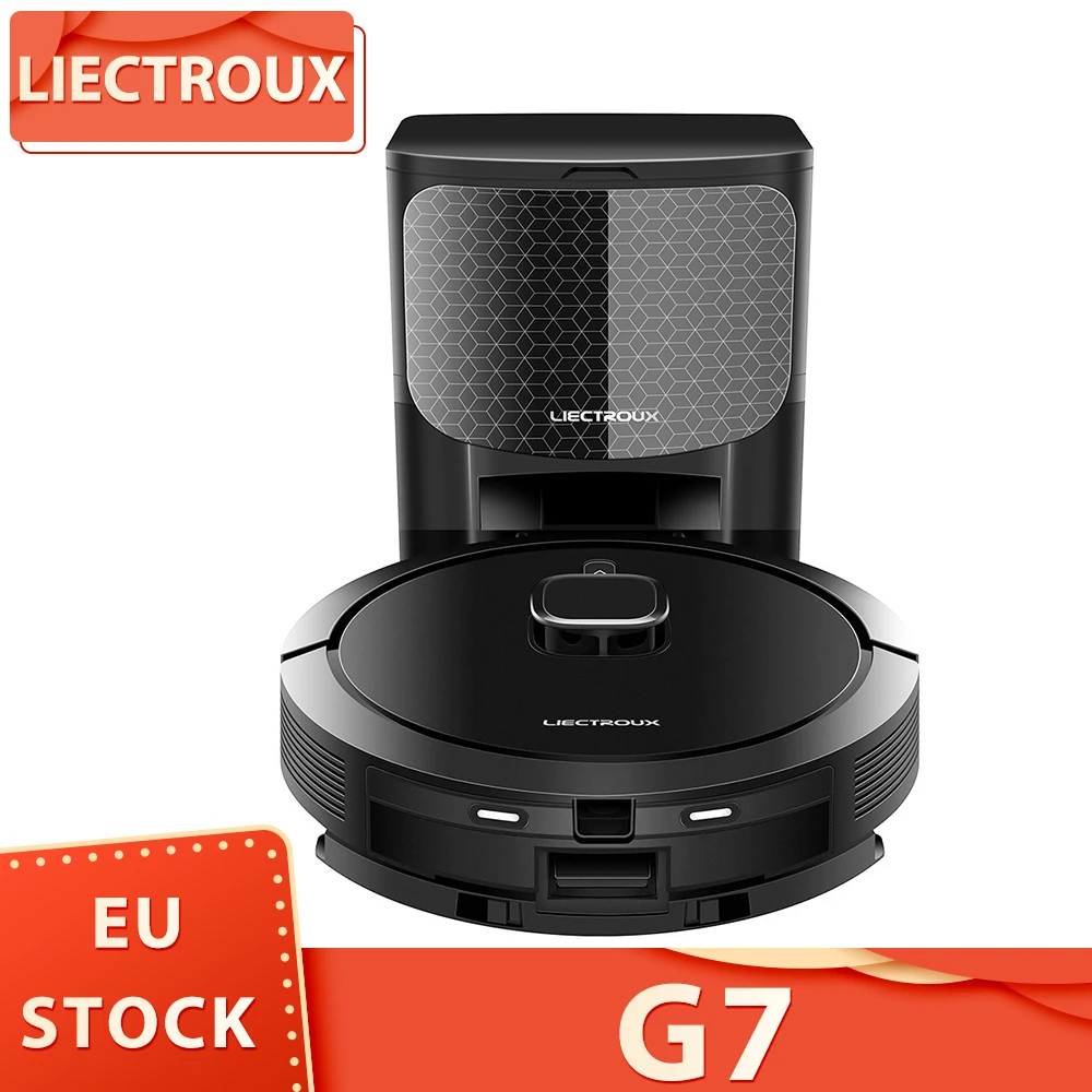 Liectroux G7 Robot Vacuum Cleaner, 6500Pa Suction, LDS Laser Navigation, 5200mAh Battery, Run 180mins, APP Control