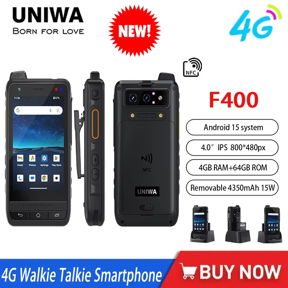 NEW Global Edition UNIWA F400 4G Zello Walkie Talkie Smartphone 4