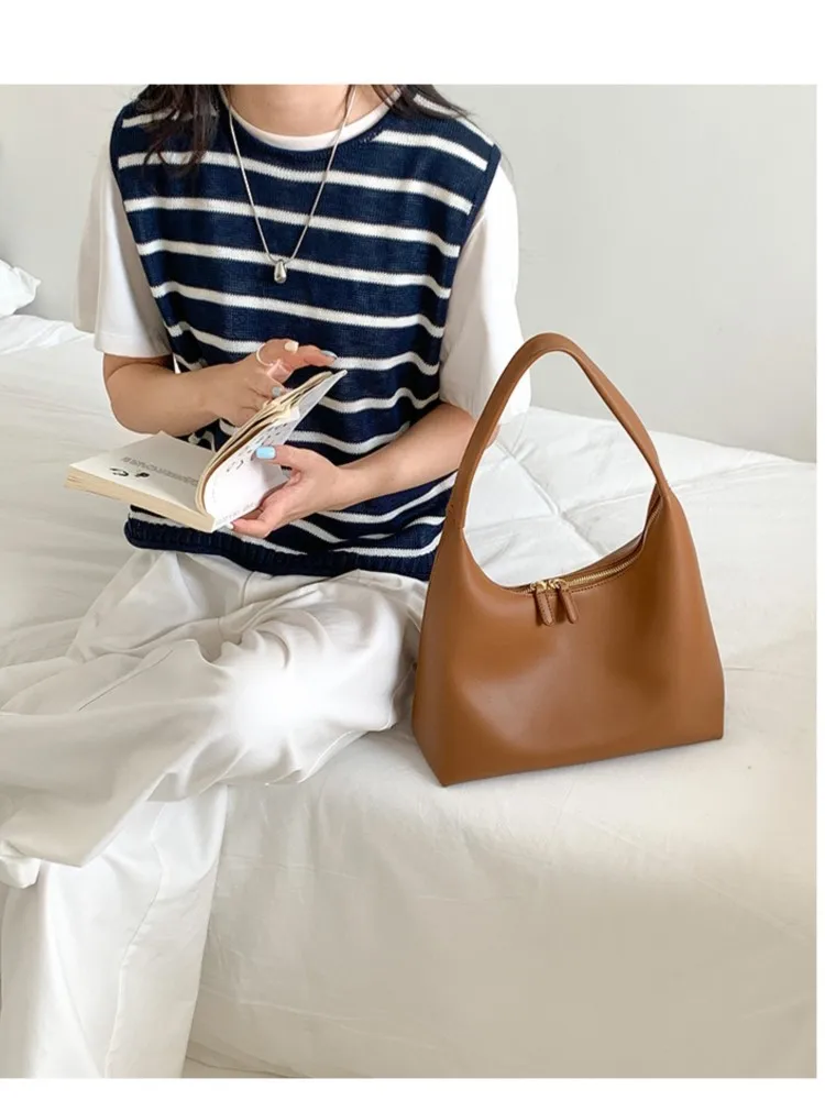 

Casual Versatile Shoulder Underarm Bag Women's Fashion Vintage New 2025 Tote Bags Luxury Design Simple Handbag Large Capacity