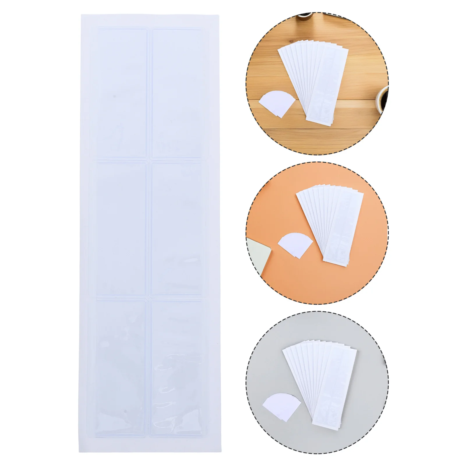 50 مجموعة من واقيات الملصقات الشفافة ذاتية اللصق وجيوب بطاقات الفهرس وأكمام بلاستيكية شفافة لصناديق تخزين أدراج الملفات #1