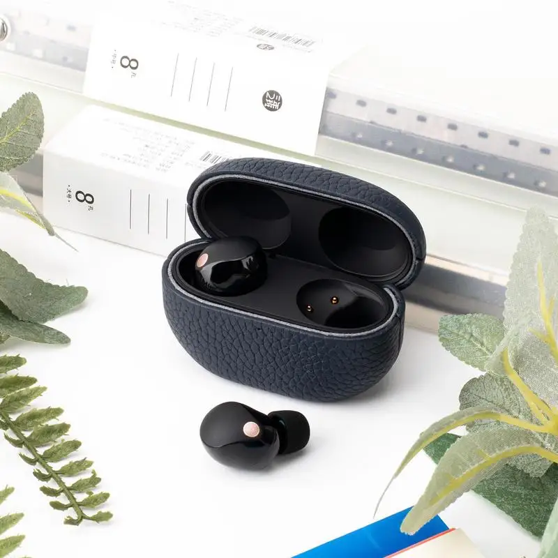 レザーケースソニー WF-1000XM5 高級牛革手作り WF 1000XM5 カバー穀物パターンイヤホンケース