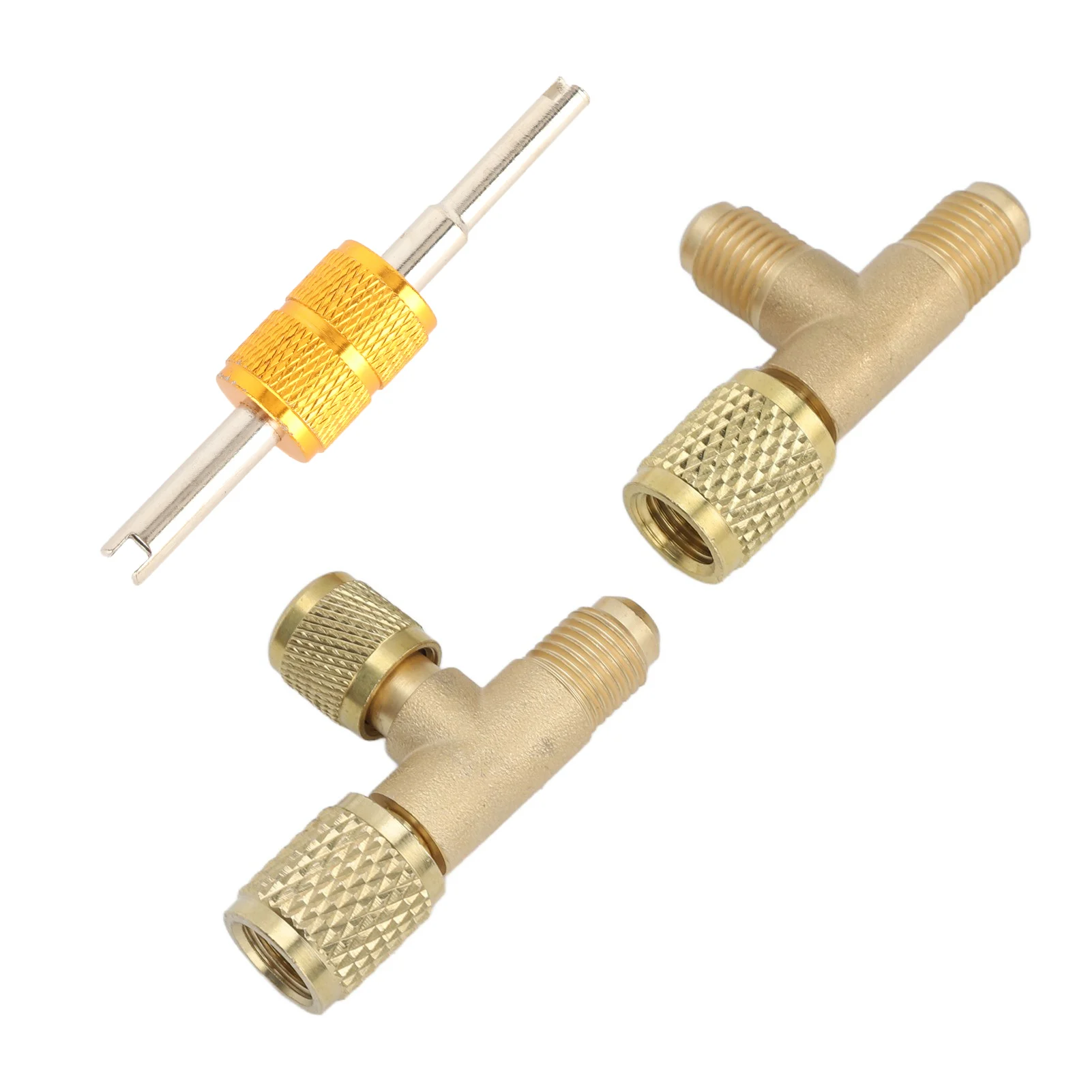 Quick Coupler Access Tee 1/4SAE Interface Better Fluoride Effect Brass Tee Adapter Strong Sealing for