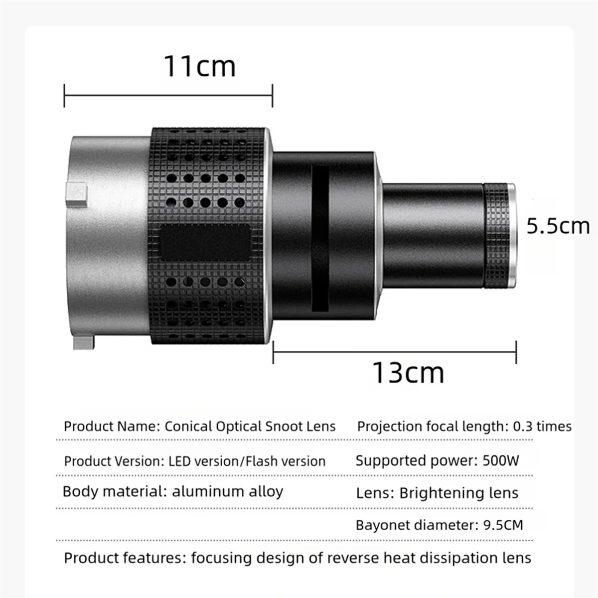 Foto-Blitz, Snoot, konische Linse, Video-Fotostudio-Beleuchtungsset mit optischer Strahlerlinse, 25 Gobos