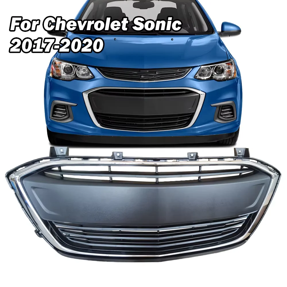 

Chrome Front Bumper Grille for Chevrolet Sonic 2017 -2020 Front Racing Grills Replace Fit 42496925 GM1036195 car accessories