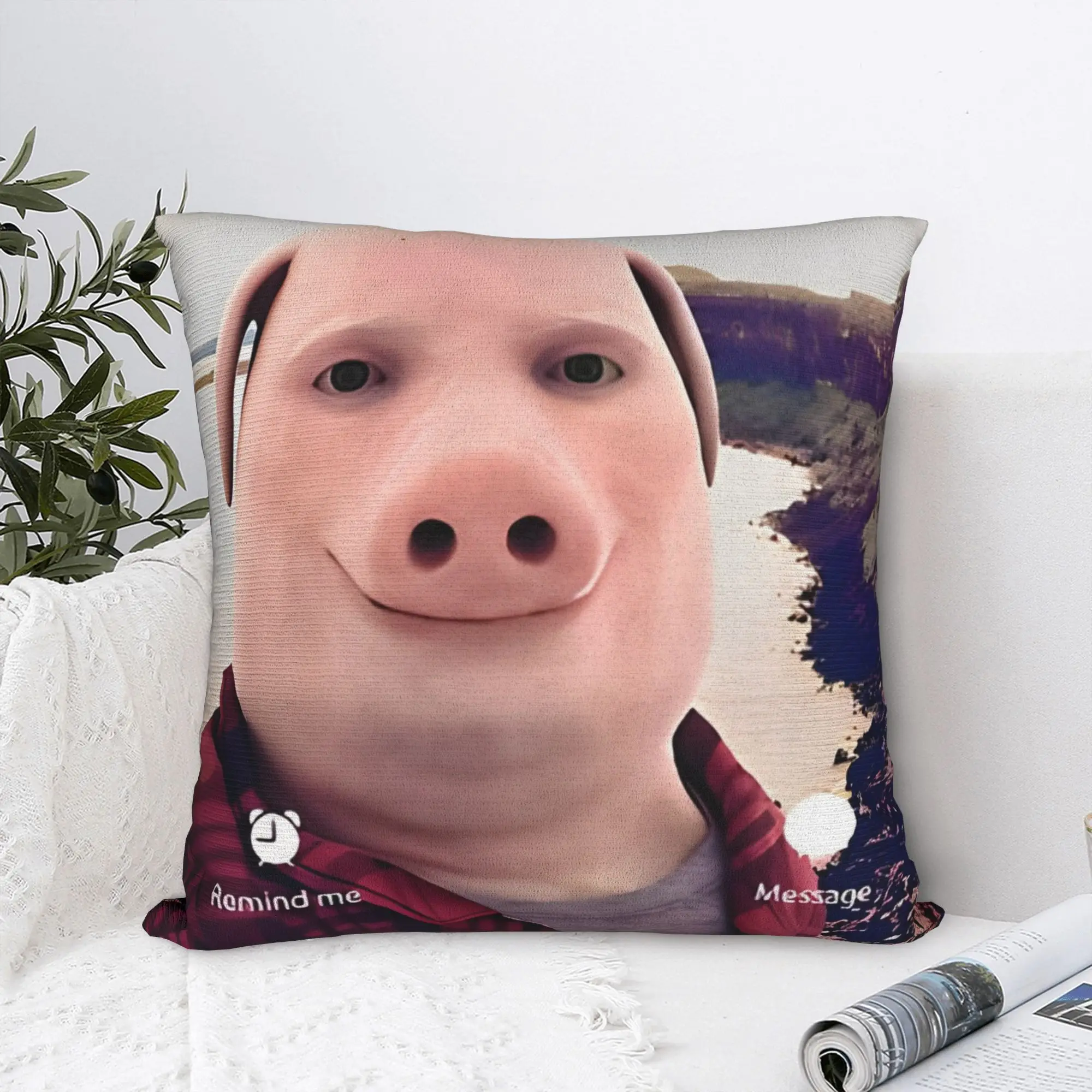 John Pork Is Calling Pillowcase Polyester Cushion Cover Decorative  Throw Pillow Case Cover Chair Zippered 40X40cm