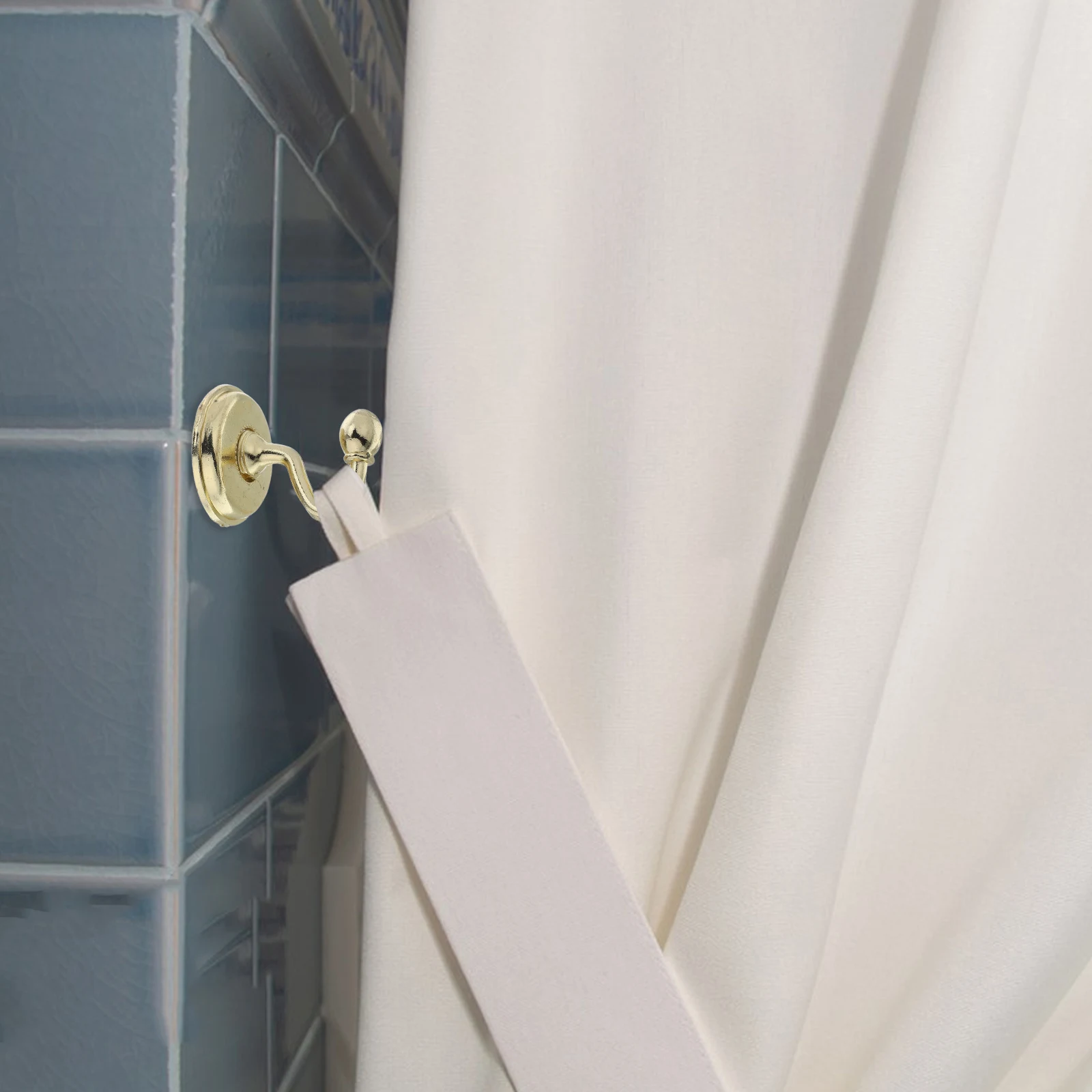 

2Pcs Round Head Hooks Vintage Golden Alloy Wall Door Mount Hangers for Curtain Holdbacks Pommel Tieback Decorative Coat Hat