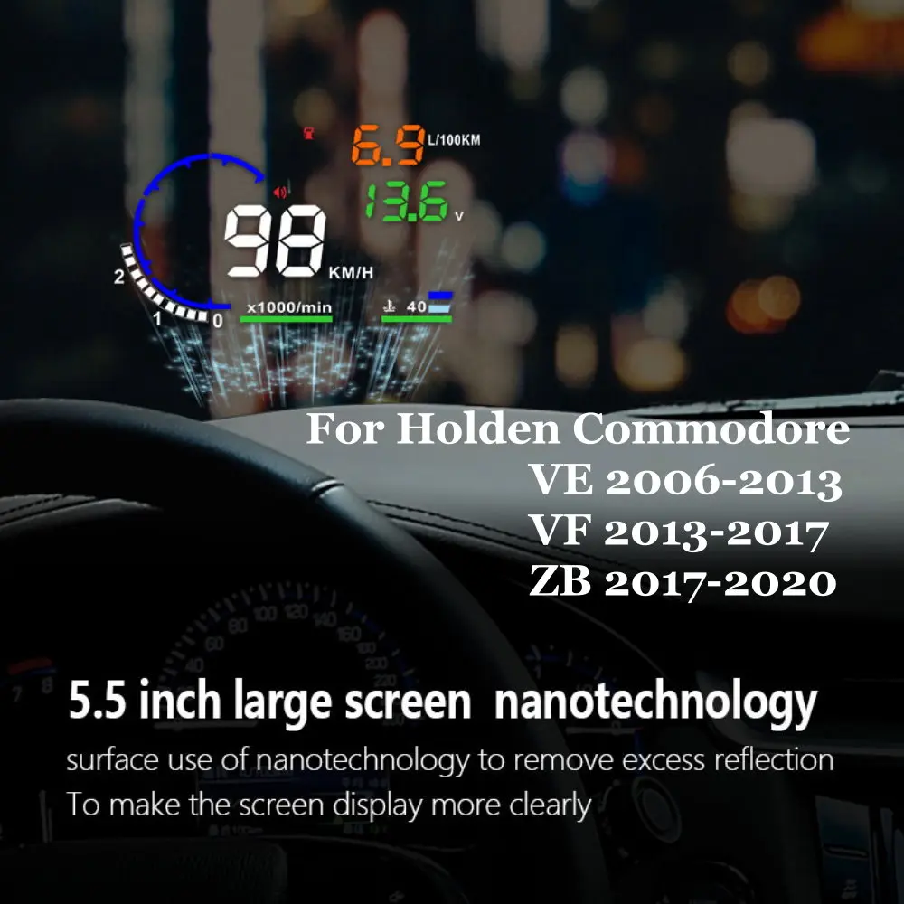 Car HUD Head Up Display LED Windshield Projection For Opel Chevrolet Holden Commodore VE 2006-2013  VF 2013-2017 ZB 2017-2020