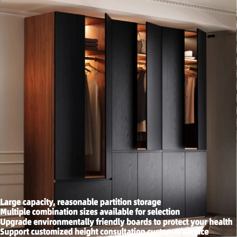 Interior Dressing Rooms Wardrobe Hanger Comforter Wooden Double Black Wardrobe Clothes Luxury Organizer Armario Home Furniture