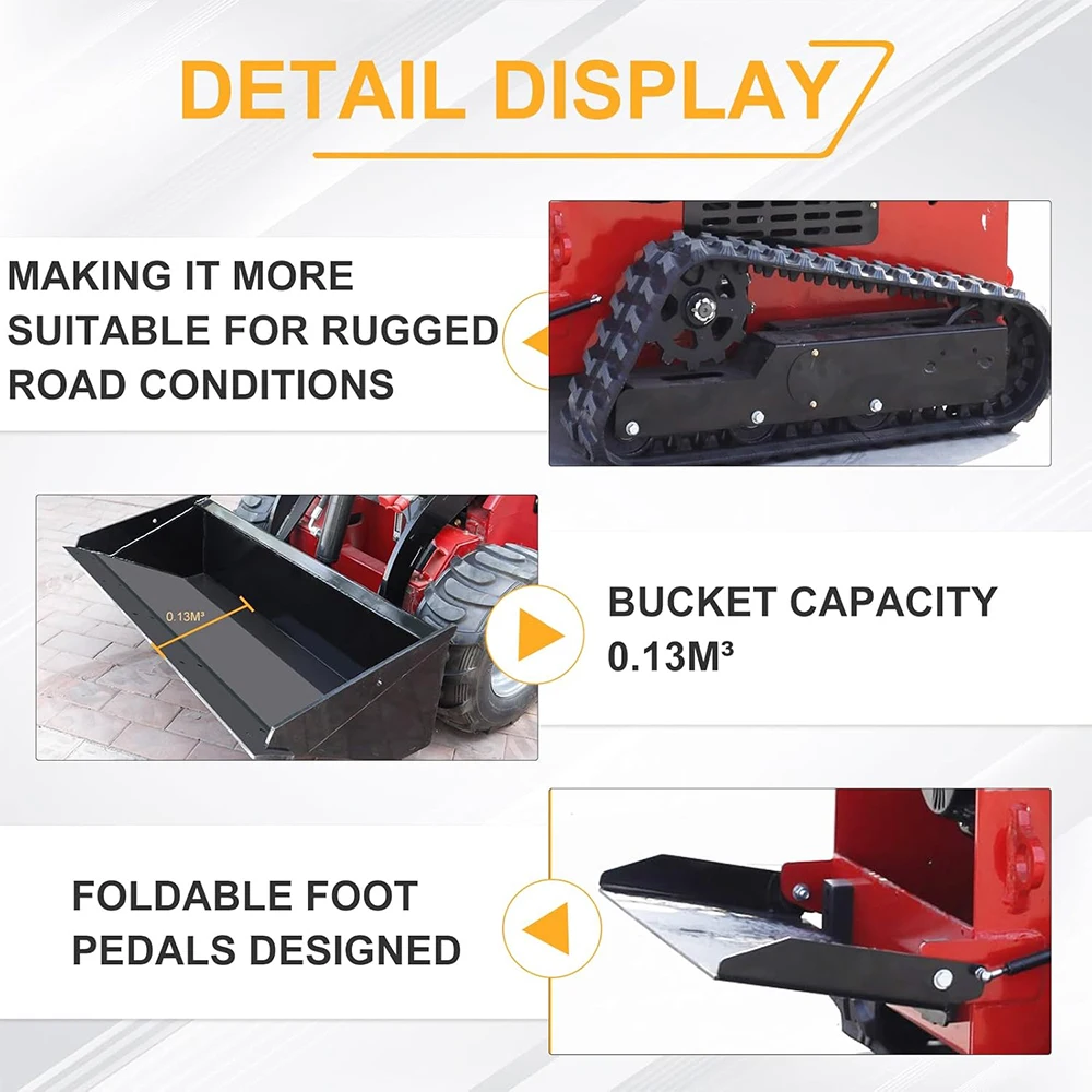 MMS Mini Skid Steer Loader with Briggs & Stratton GAS Engine Foldable Pedals Track Loader USA Free Shipping