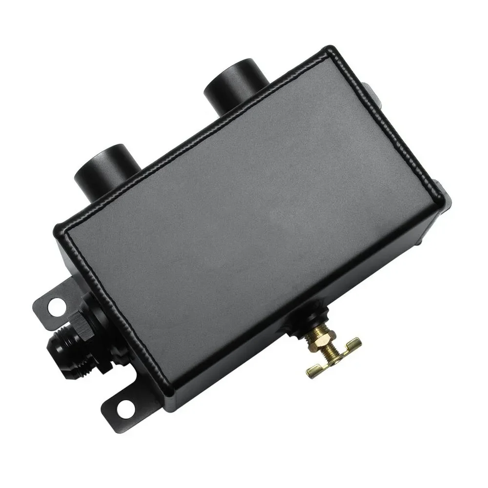 Engine Oil Separator Catch Can Kit 1.2 Liter Twin Baffle Design with AN8 Connectors & Breather Filters