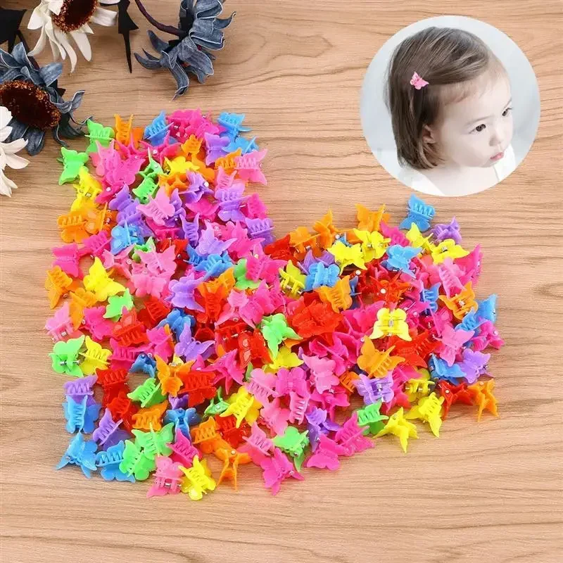 Princess Mini Butterfly Hairpin Set for Babies Cute Flower Love Children Hair Accessories 20/50/100 Piece Options Available