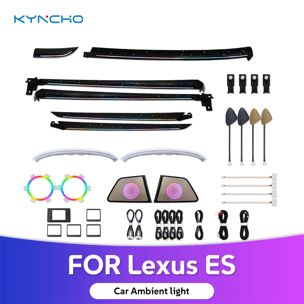 

Для Lexus ES 2018-2023 автоматическое внутреннее освещение 64 цвета Symphony Smart Flowing Phantom активный светодиодный окружающий интерьер