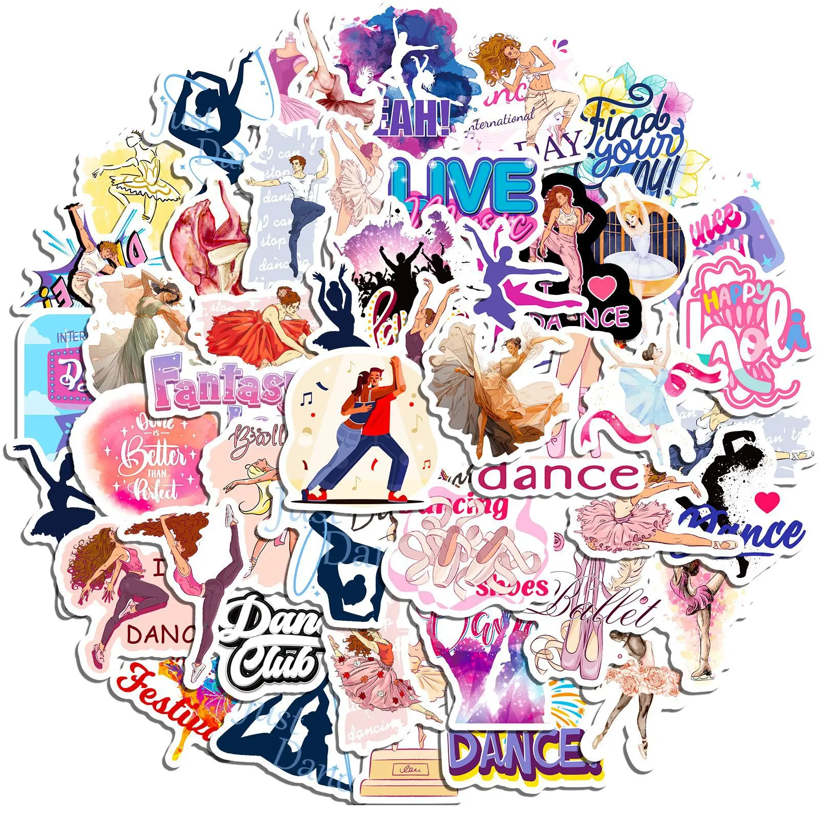 10/30/50PCS New Ballet Dance Sticker Cheerleader Cartoon Creative Anime iPad  Luggage Car Guitar Decoration Waterproof Wholesale