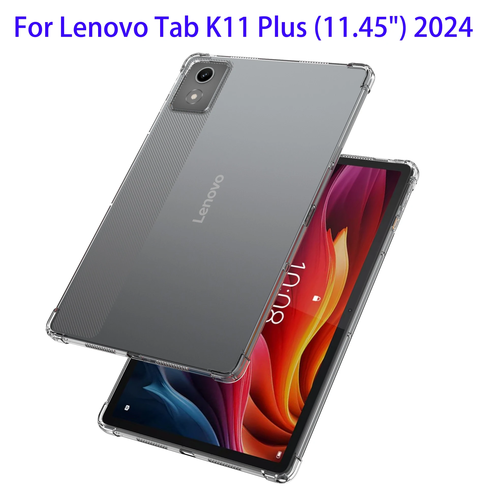 

Case for Lenovo Tab K11 Plus 11.45 inch 2024 Flexible TPU Silicone Case Bumper with Reinforced Corners Transparent Protection