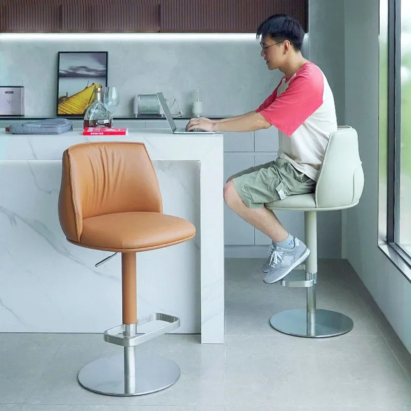 

Manicure Kitchen Bar Chair Dining Stand Barbershop American Counter Bar Chair Leather Sgabelli Isola Cucina Design Furniture