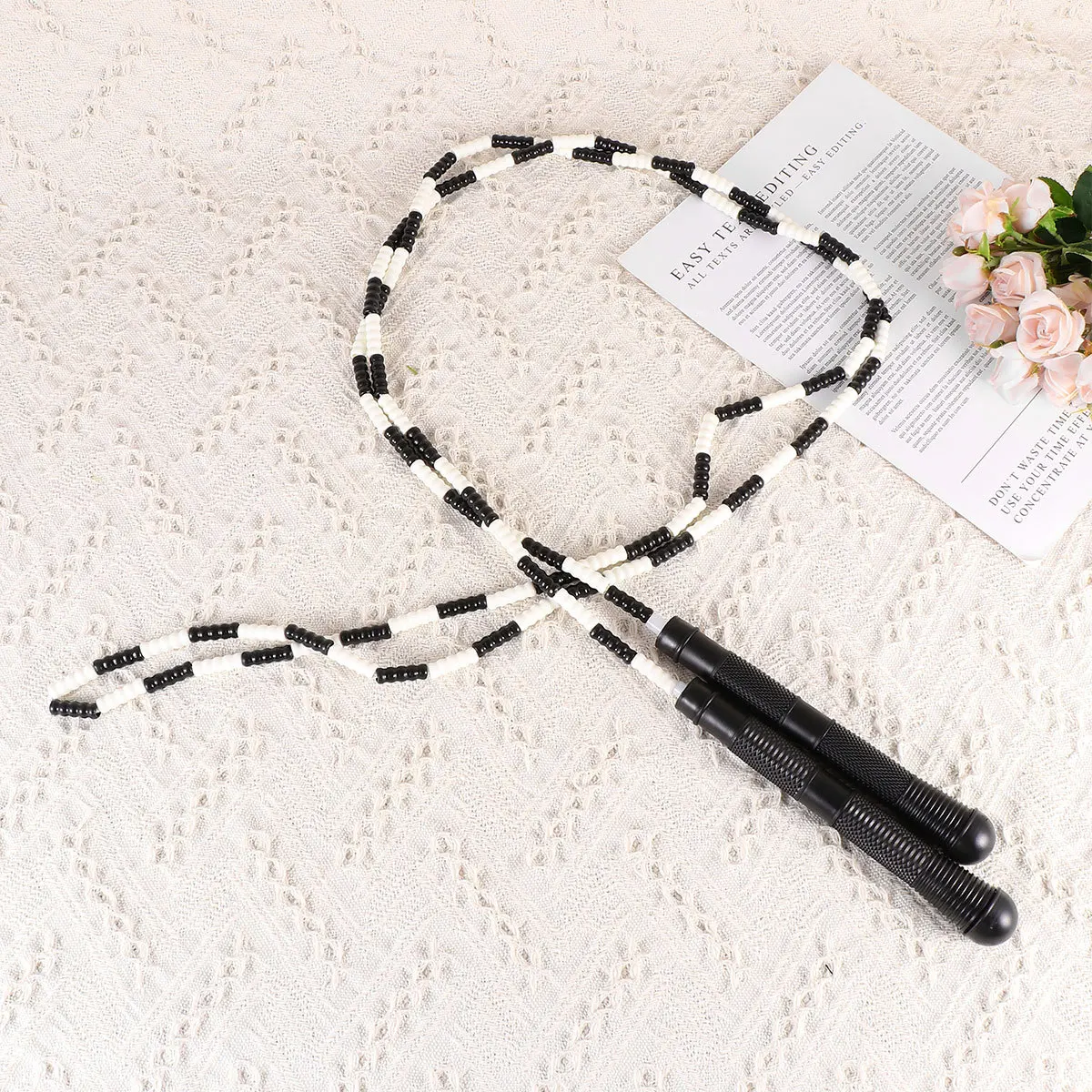 

1Pcs Bamboo Joint Skipping Rope Premium Material Ergonomic Handles Sports Exercise Fitness Equipment Black