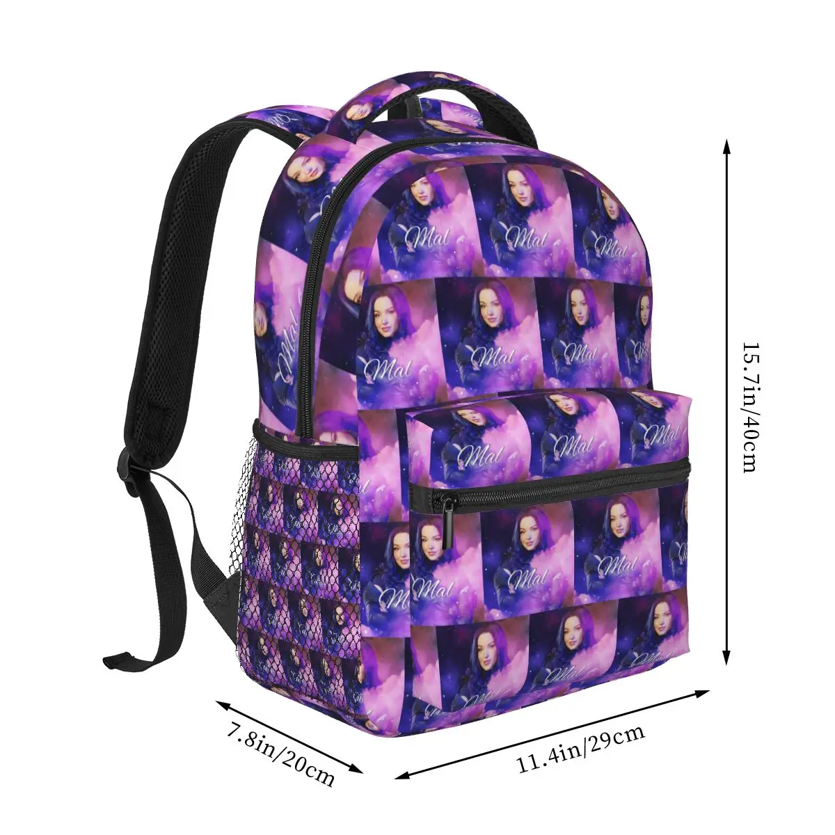 Mal Purple Queen - Descendants 3 Backpacks Boys Girls Bookbag Students School Bags Travel Rucksack Shoulder Bag Large Capacity