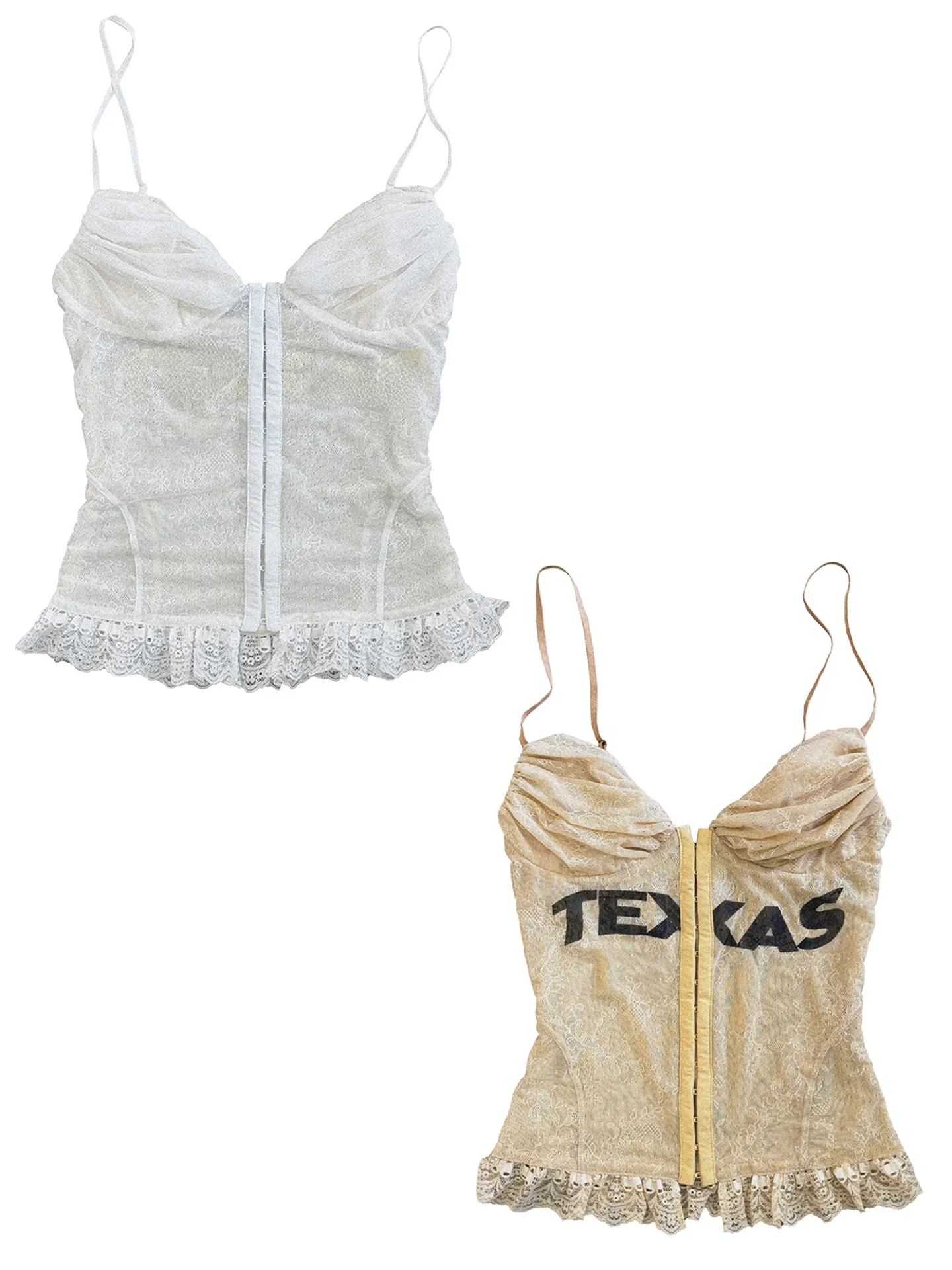 

Женский укороченный топ FourFor в ковбойском стиле с кружевной отделкой, на завязках, с застежкой-молнией, из полиэстера