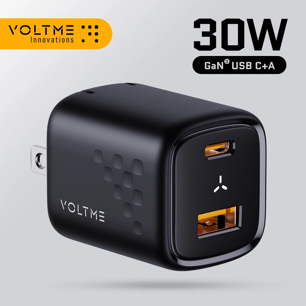 VOLTME GaN III 30W USB C Charger Quick Charge for iPhone 13/Pro/Pro Max/12 Galaxy Note for iPad Pro MacBook PD 30W Phone Charger