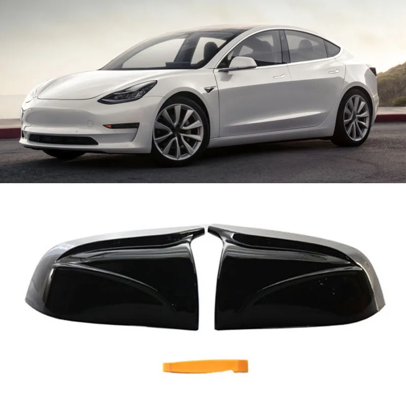 

Car Rear View Shell Rearview Side Mirror Cap Cover Replacement Trim 1 Pair Carbon Fiber For Tesla Model 3 Accessories 2017-2020