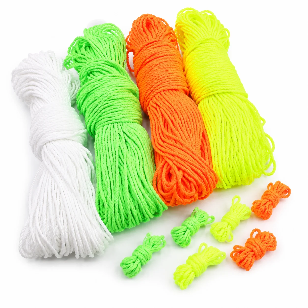 15pcs Polyester YoYo Replacement Strings, Braided Yo-Yo Rope in White Orange Lime Green, Spare Line Accessory for YoYo Toy XJM