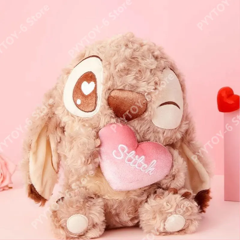 Disney Stitch Plush Stuffed Doll Kawaii Cartoon Hugging Heart Stitch Toys Girls Stuffed Animal Soft Toy Cute Birthday Gifts