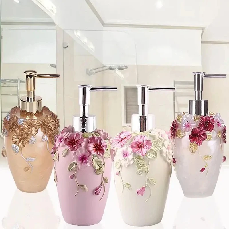 Resin Conventional Emulsion Bottle Set, Creative Press Spray Bottle Shower Gel, Beautiful Decoration Atmosphere Romantic