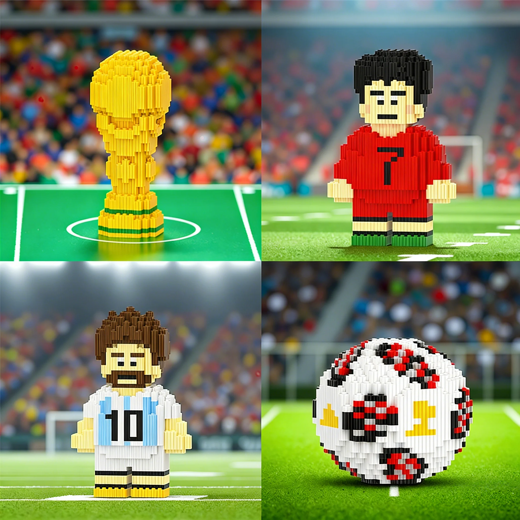 

Sports Series Football Theme Building Blocks Decorations Assembly Toys Creative Bricks DIY Fidget Toy Birthday Gift Blocks Model