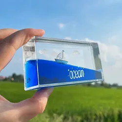 Nueva botella de deriva oceánica, reloj de arena flotante para vela, líquido en capas, juguetes curativos sin cremallera, regalo, accesorios de decoración de escritorio para el hogar