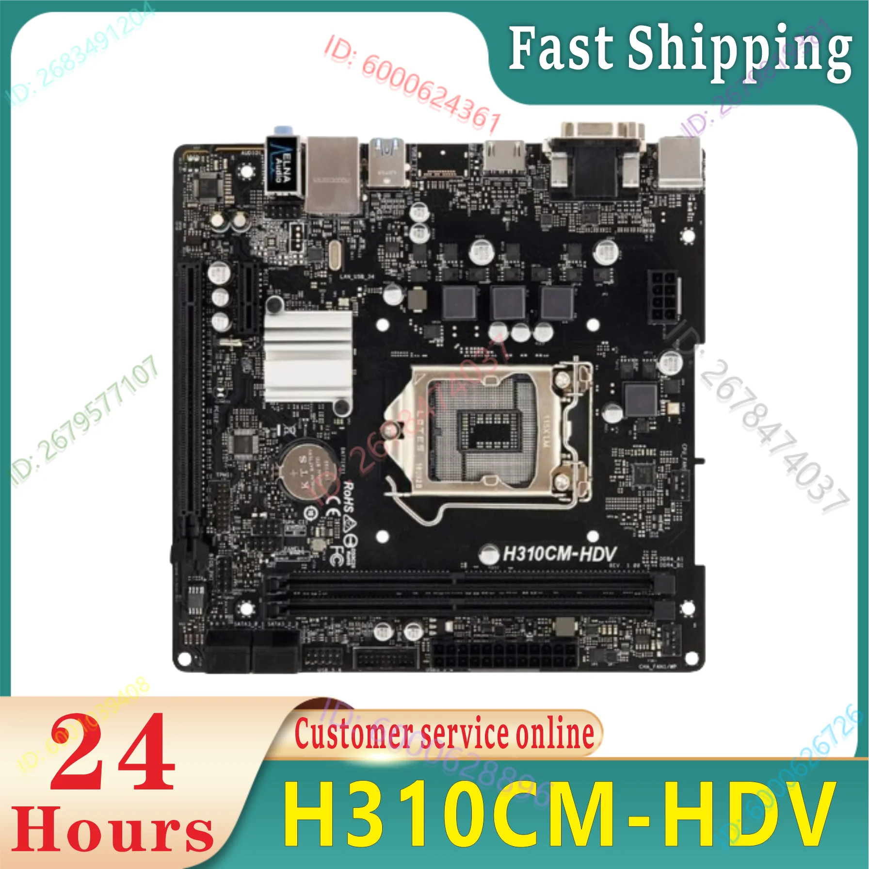 

Original H310CM-HDV Socket LGA 1151 DDR4 H310 Desktop 100% Tested