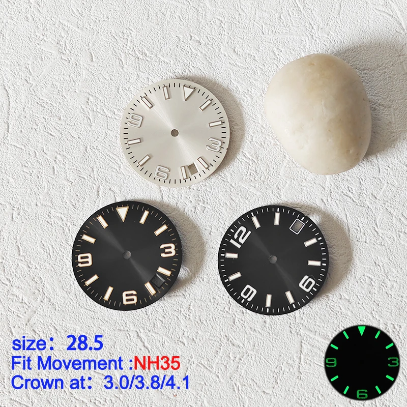 Поверхность мужских часов 28,5 мм, подходит для SKX 007 SKX 009 6105 SRPD Tuna Monster Turtle, подходит для японского механизма NH35/NH36