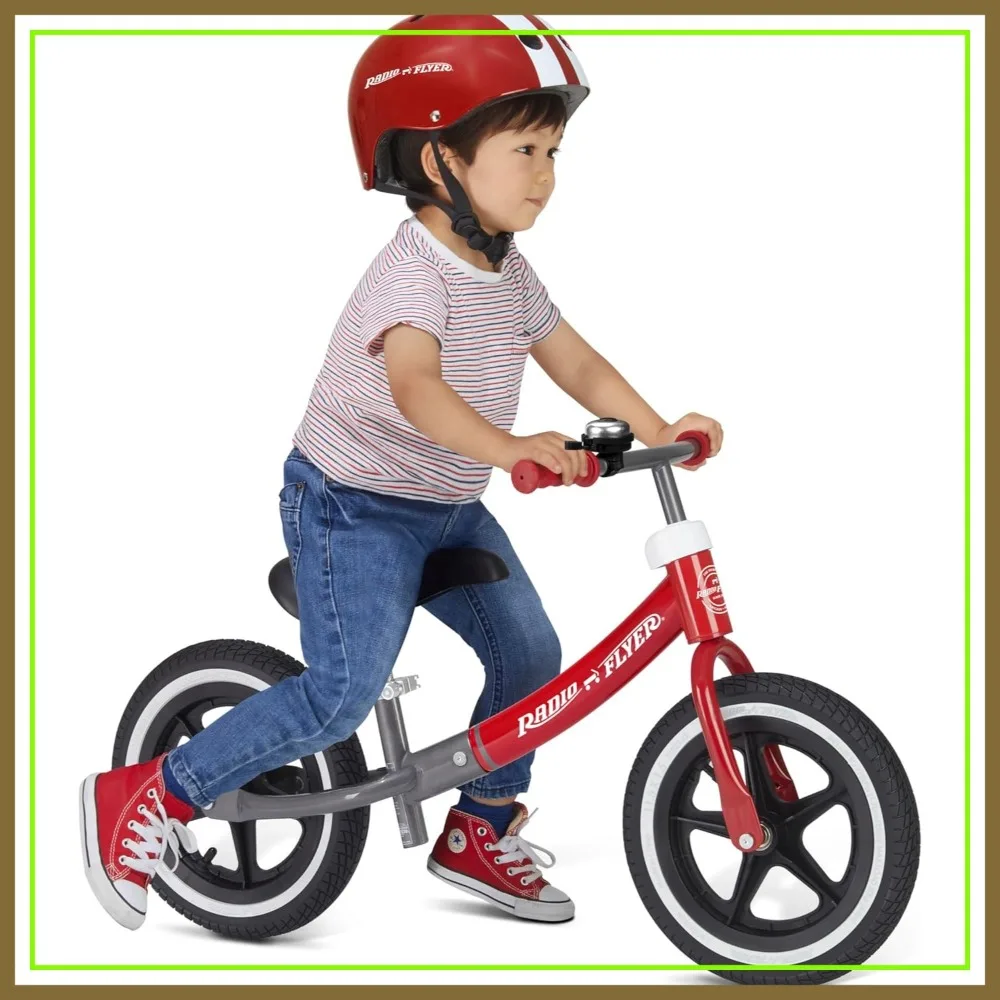 

Balance Bike for Toddlers Ages 1.5-5, No Pedals, Air Tires, Adjustable Seat, Foot Rest, Bell