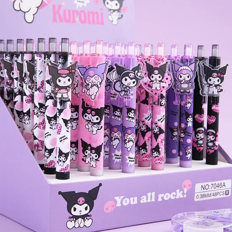 6 pçs/set novo sanrio kuromi cinnamoroll de volta à escola caneta bonito suprimentos estacionários canetas para a escola bonito caneta gel presente das crianças