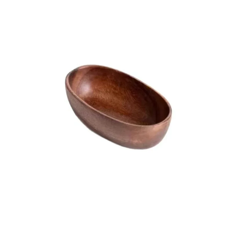 

Japanese Style Solid Wood Tray Boat-shaped Walnut Wood Salad Bowl Dessert Snacks Fruit Sushi Plates Hotel Restaurant Kitchen