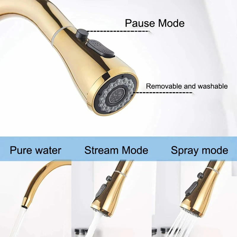 Purificar el agua grifo de cocina montado en cubierta grifo de doble manija purificación grifo de fregadero de cocina 2 caño giratorio grifo