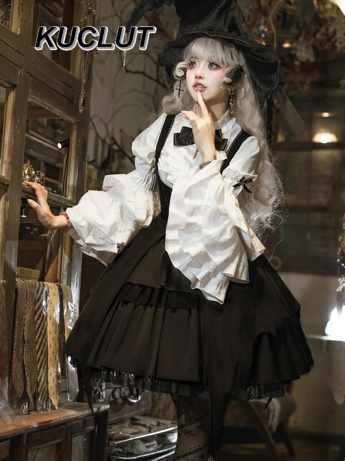 Original Lolita Gothic Fashion Long Sleeve Shirt Femme Spring and Autumn Solid Color Punk Y2k 2025 New Womens Tops