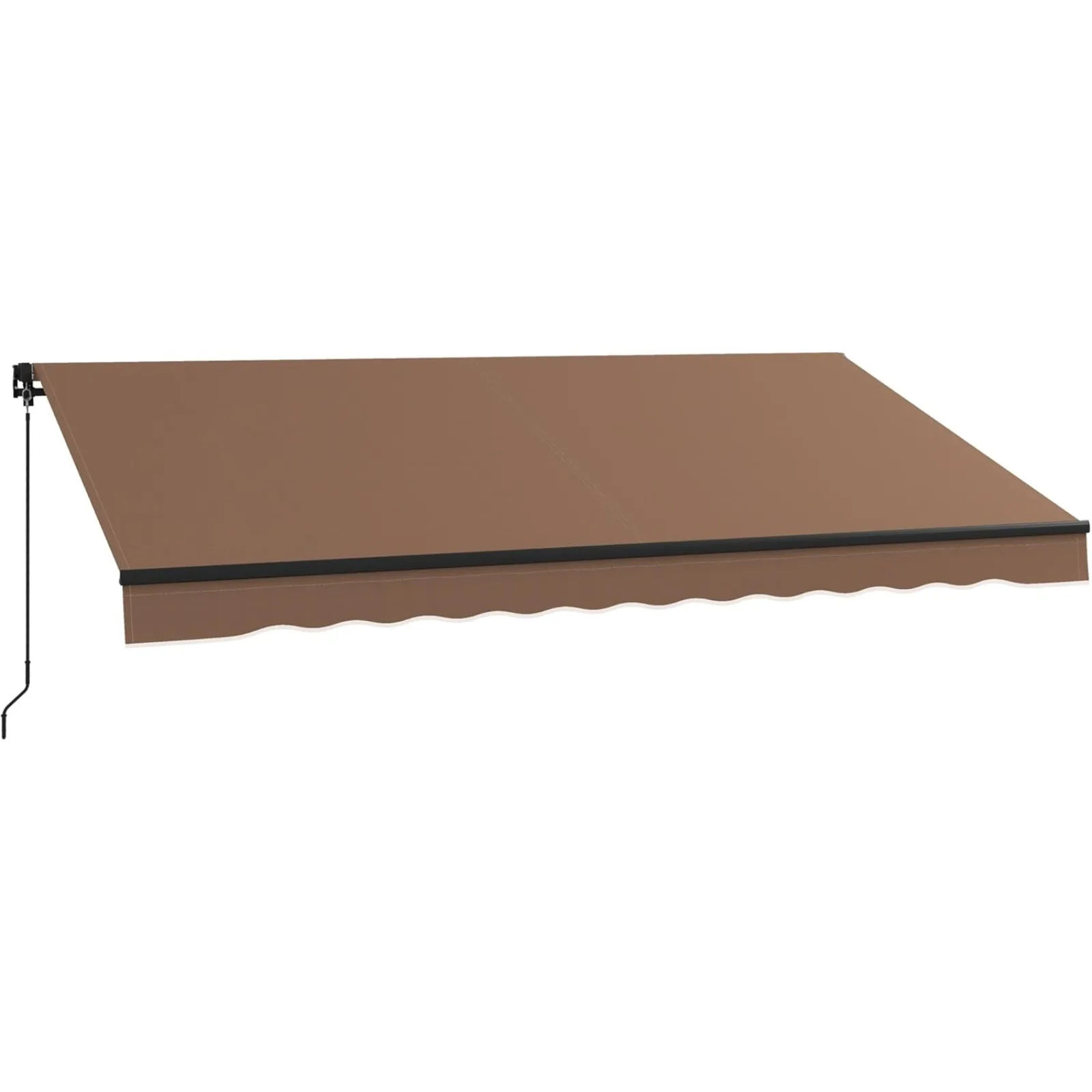 

US 12' x 10' Retractable Awning, Patio Awning Sunshade Shelter with Manual Crank Handle, 280gsm UV Resistant Fabric and Aluminum