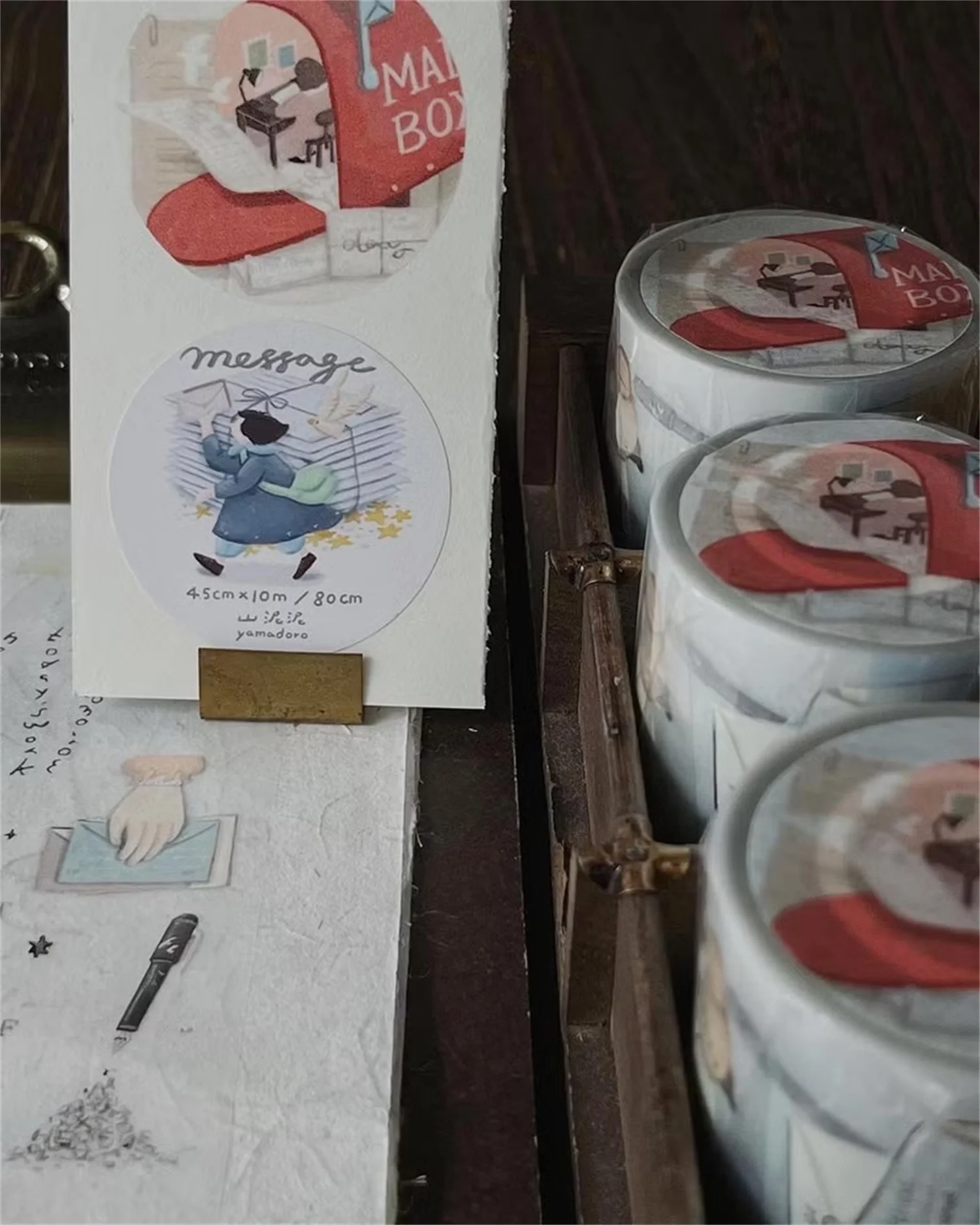 Yamadoro Studio Vintage Message Washi PET Tape Planner DIY Card Making Scrapbooking Plan Decorative Sticker