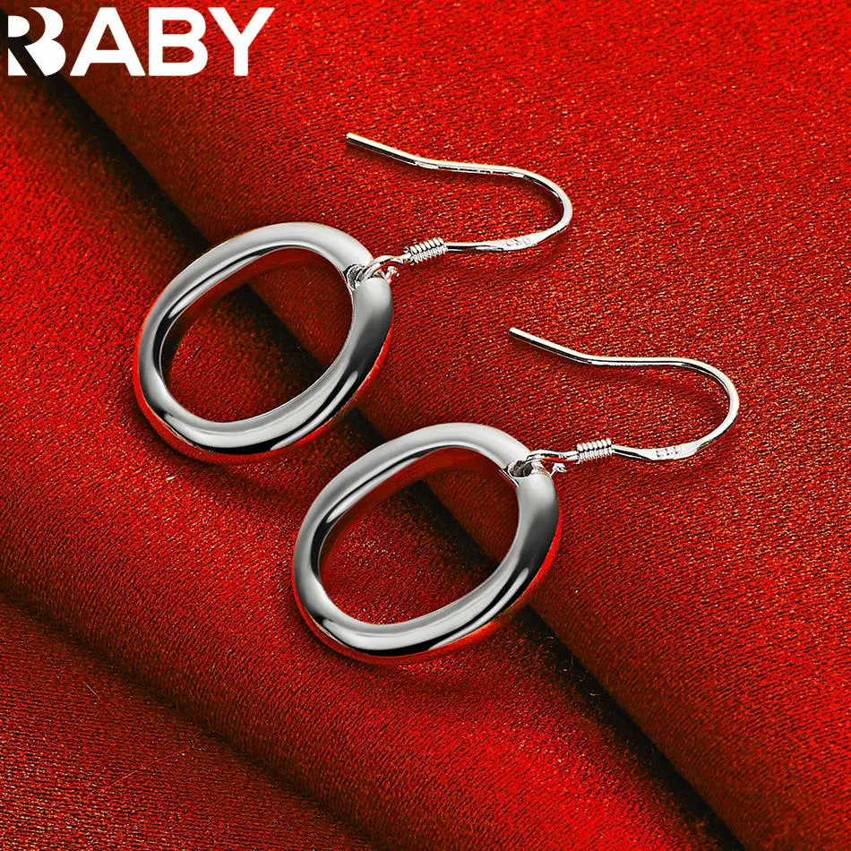 URBABY 925 Sterling Silver Circle Drop Earrings For Women Simple Elegant Personalized Style Party Accessories Birthday Gifts