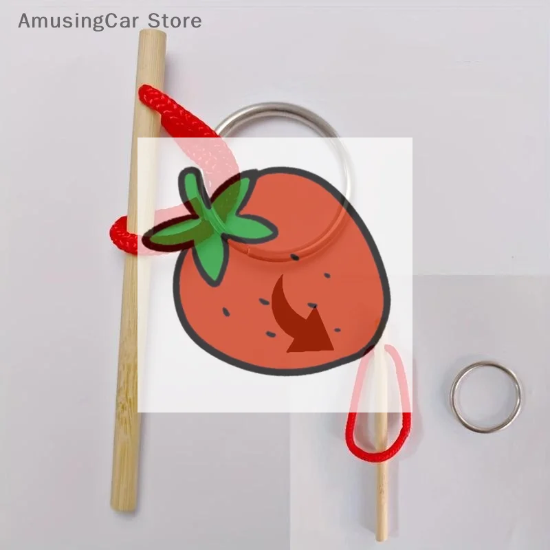 Bastão iq para treinamento cerebral, varinha mágica com corda e anel de metal, jogo educacional de quebra-cabeça, desenvolvimento cognitivo, jogo de treinamento cerebral