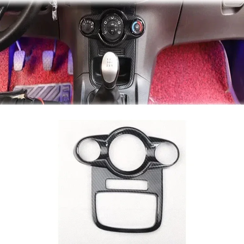 Voor Ford Fiesta 2009 2010 2011 2012 2013 ABS Rode Kleur Interieur Accessoires Gear Windows Bedieningspaneel Center AC Panel cover