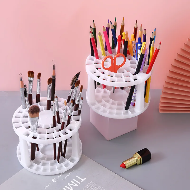 49 /96 Holes Paint Brush Pen Holder Watercolor Paint Brush Holder Stand Painting Supplies Makeup Organizer for Student Teacher