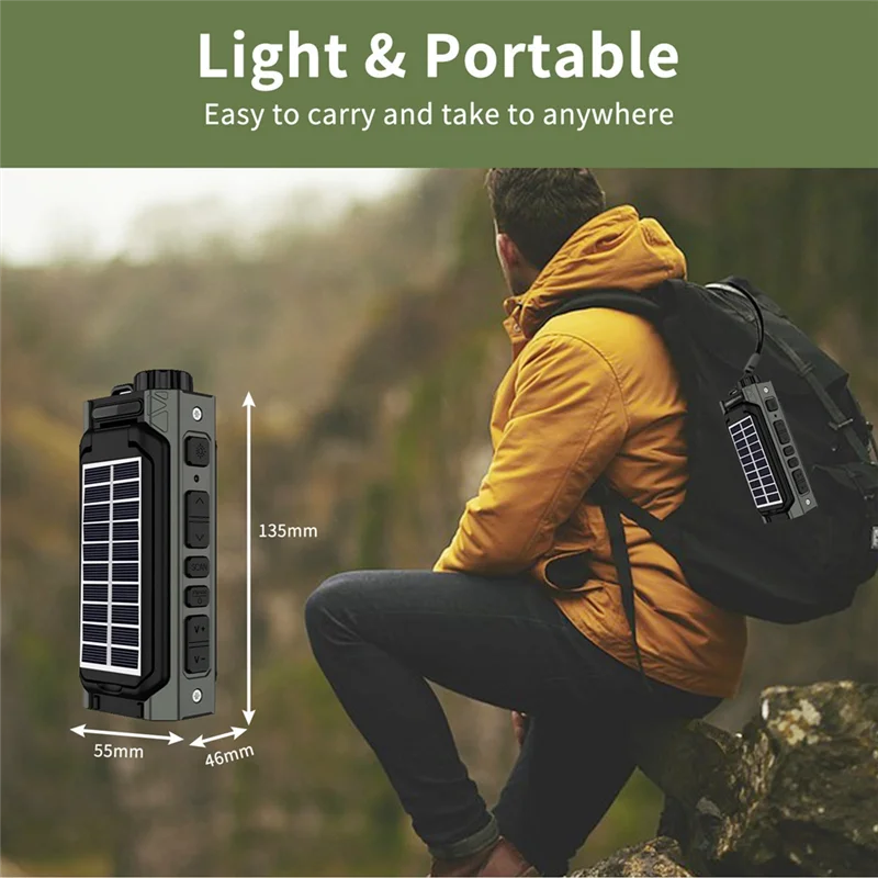 

-A95Z Portable Solar Radio Solar Hand Crank Radio Dynamo AM/FM Radio With Flashlight For Outdoor Camping