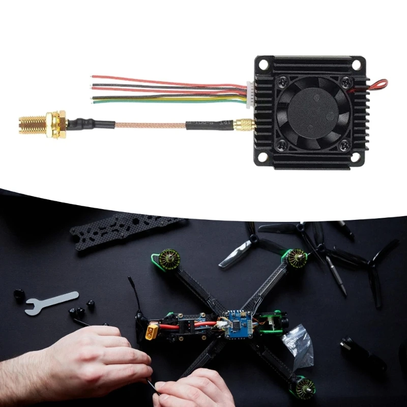 Advanced 5.8Ghz 3000mW FPV Video Transmitter for Drones Sound Capable, Up to 10Km with Cooling Technology Q1JF