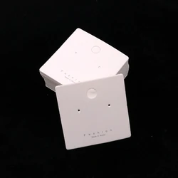 50pcs White Jewelry Cards Earring Studs Packaging Display Holder 5x5cm 7x7cm Paper Jewelry Stand Tags Hanging Label Customized
