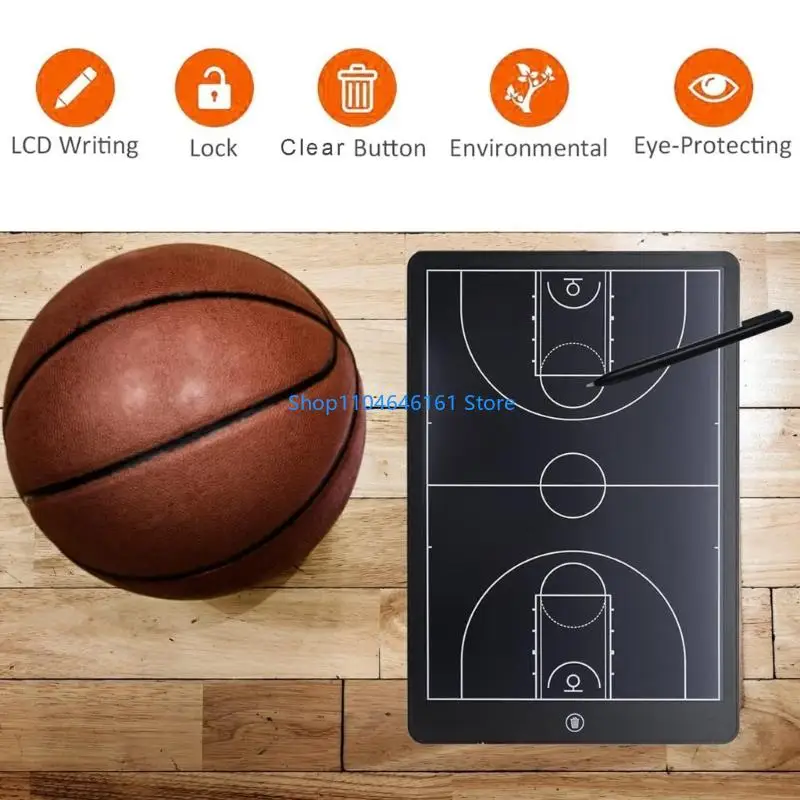 Reusable Basketball Coaching Board Tactically Drawing Screen With Styluses Pen